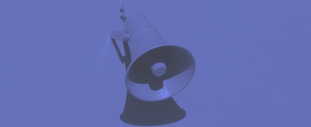 A mounted megaphone